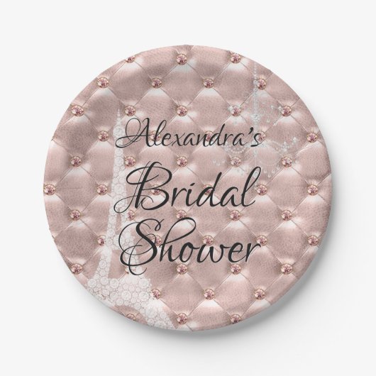 Rotgold | Rosa-Brautparty Pappteller (Vorderseite)