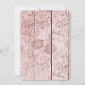 Rotgold | Rosa Rustikale Quinceanera Einladung (Rückseite)