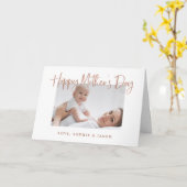 Rotgold | Script Happy Mother's Day Foto Card Karte (Gelbe Blume)