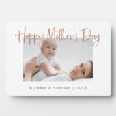 Rotgold | Script Happy Mother's Day Foto Plaque Fotoplatte (Vorderseite)