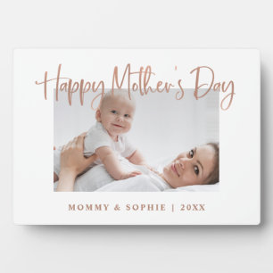 Rotgold   Script Happy Mother's Day Foto Plaque Fotoplatte