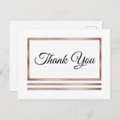 Rotgold | White Modern Simple Elegant Vielen Dank Postkarte (Vorne/Hinten)