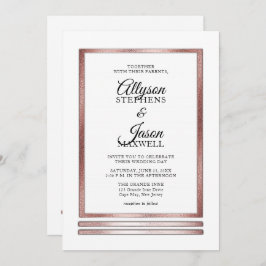 Rotgold | White Modern Simple Elegante Wedding Einladung