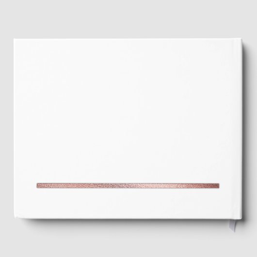Rotgold | White Modern Simple Elegante Wedding Gästebuch (Rückseite)