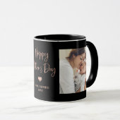 Rotgold | Zwei Foto Script glücklich Muttertag Tasse (VorderseiteRechts)