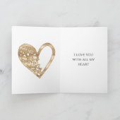 Rotgoldene Herzen Liebe Karte (Innenseite)