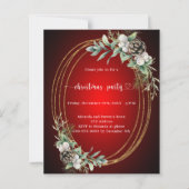 Rotgoldenkegel Grüne Weihnachtsfeier Party Einladu (Vorderseite)