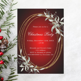 Rotgoldgrün Weihnachtsgebäck Party Einladung