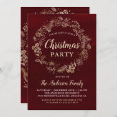 Rotgoldkäfer Weihnachtsweihnachtsfest Party Einladung (Vorne/Hinten)