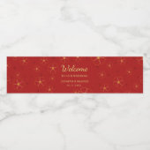 Rotgoldkirschblüten Willkommenswasser Wasserflaschenetikett (Einzelnes Label)