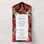 Rotgoldschmetterling funkelndes Gourmet Geburtstag All In One Einladung (Innen Boden)