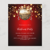 Rotgoldsterne Weihnachts-Party Einladung (Vorderseite)