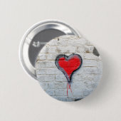 Rotgraffiti-Herz Button (Vorne & Hinten)