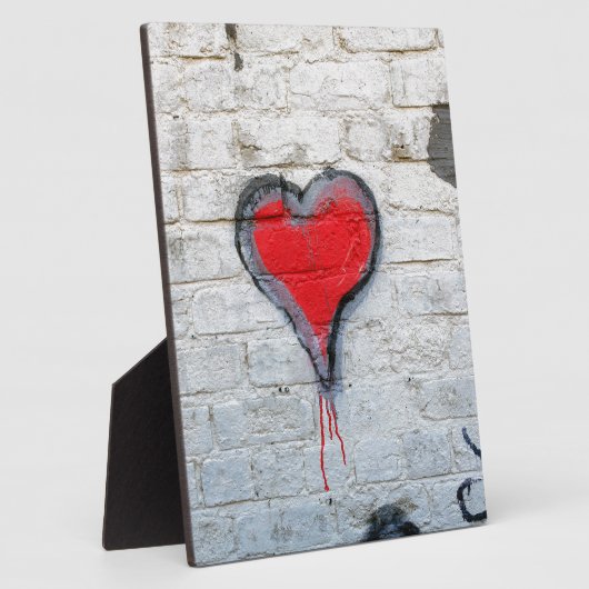 Rotgraffiti-Herz Fotoplatte (Seite)