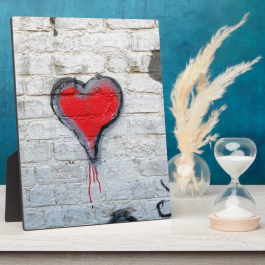 Rotgraffiti-Herz Fotoplatte (Seite)