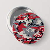Rotgraue Camouflage Camouflage Muster Button (Vorne & Hinten)