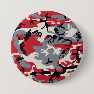 Rotgraue Camouflage Camouflage Muster Button