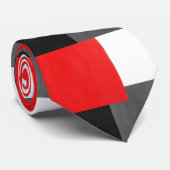 Rotgrauer, geometrischer und weißer Farbblock Krawatte (Gerollt)