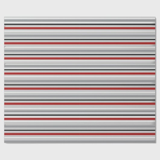 Rotgraues schwarzes Streifenpapier Geschenkpapier (Flach)