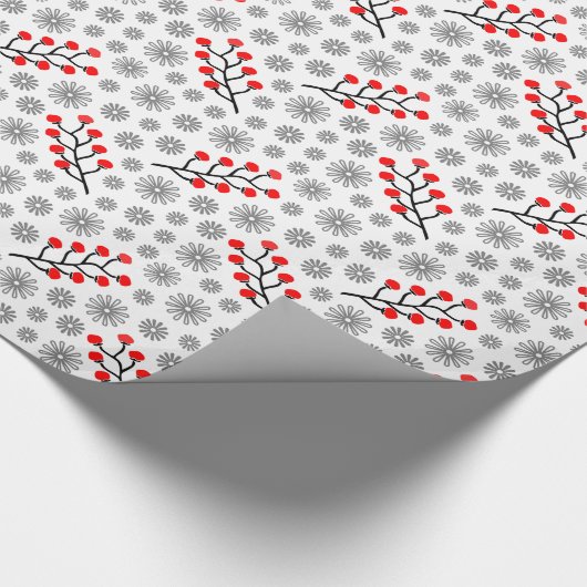Rotgraues skandinavisches Musterpapier Geschenkpapier (Ecke)