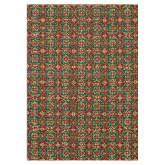 Rotgrüne Blumendekoration Tischdecke (Vorderseite)