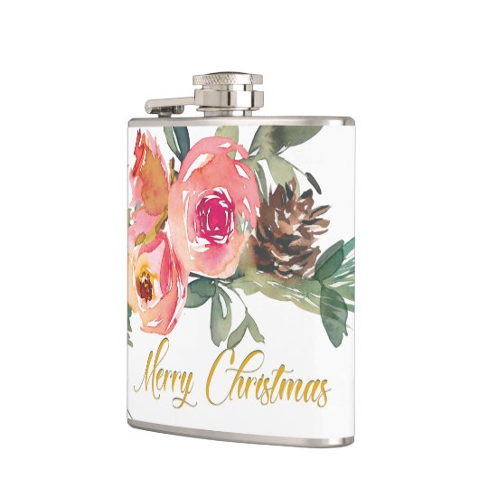 Rotgrüne Blumenflasche Flachmann (Links)