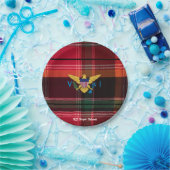 Rotgrüne Madras Jungfrau Pappteller (Party)