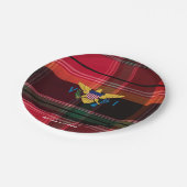 Rotgrüne Madras Jungfrau Pappteller (Schrägansicht)