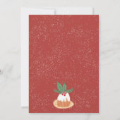 Rotgrüne Mistelkuchen rustikales Weihnachtskuchen Einladung (Rückseite)