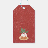 Rotgrüne Mistletoe rustikal Frohe Weihnachtskuchen Geschenkanhänger (Rückseite)