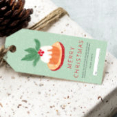 Rotgrüne Mistletoe rustikal Frohe Weihnachtskuchen Geschenkanhänger