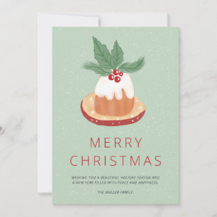 Rotgrüne Mistletoe rustikal Frohe Weihnachtskuchen Karte