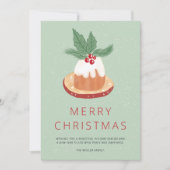Rotgrüne Mistletoe rustikal Frohe Weihnachtskuchen Karte (Vorderseite)