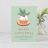 Rotgrüne Mistletoe rustikal Frohe Weihnachtskuchen Karte (Stehend Vorderseite)