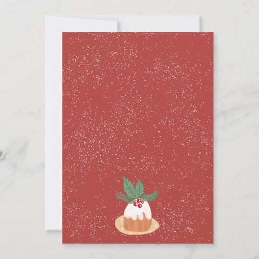 Rotgrüne Mistletoe rustikal Frohe Weihnachtskuchen Karte (Rückseite)