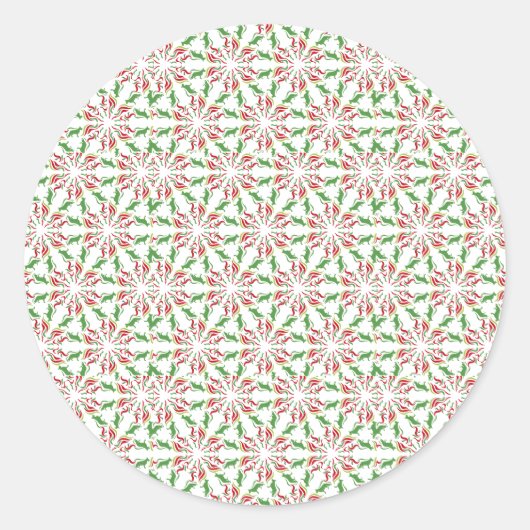 Rotgrüne Schafherde Runder Aufkleber (Vorderseite)