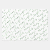 Rotgrüne Schrift Typografie Weihnachtsfeiertag Geschenkpapier Set (Vorderseite 2)