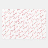 Rotgrüne Schrift Typografie Weihnachtsfeiertag Geschenkpapier Set (Vorderseite)