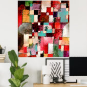 Rotgrüne und violett-gelbe Rhythmen Poster (Heimbüro)