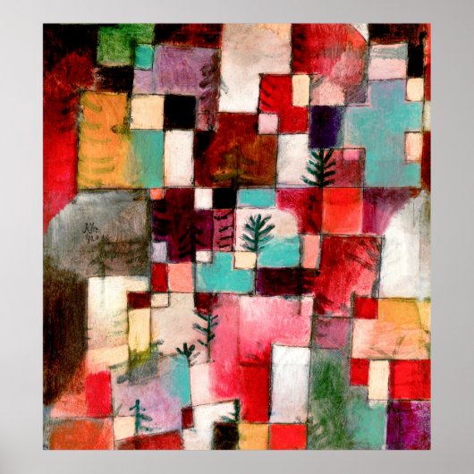 Rotgrüne und violett-gelbe Rhythmen Poster (Vorne)