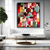 Rotgrüne und violett-gelbe Rhythmen Poster