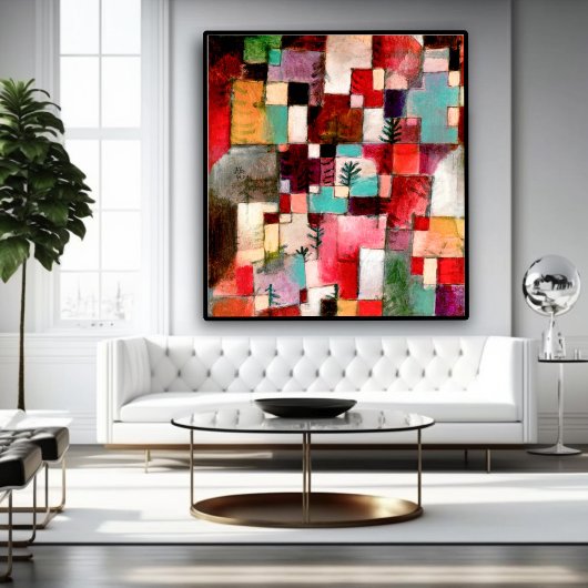 Rotgrüne und violett-gelbe Rhythmen Poster