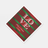 Rotgrüner Gradient, weiße LIEBE Napkins Serviette (Ecke)