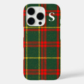 Rotgrüner Tartan Kariert mit Monogramm Case-Mate iPhone Hülle (Rückseite)