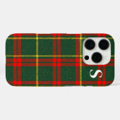Rotgrüner Tartan Kariert mit Monogramm Case-Mate iPhone Hülle (Rückseite (Horizontal))