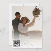 Rotgrüner Winter Foto Qr Code Hochzeit Einladung (Rückseite)