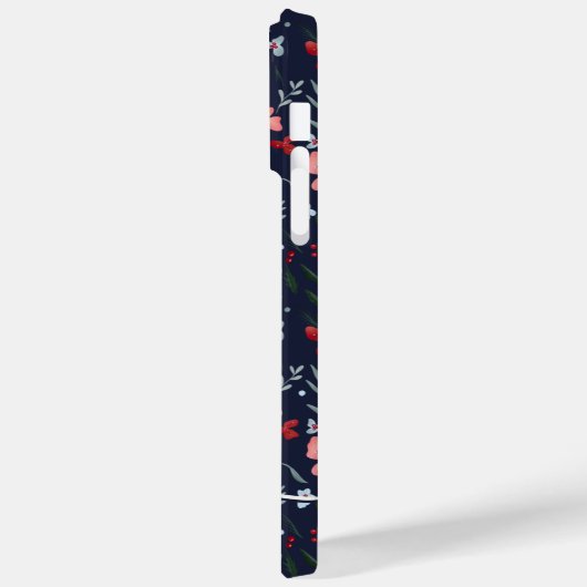 Rotgrünes Blumenmuster Case-Mate iPhone Hülle (Rückseite / Links)