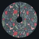 Rotgrünes Blumenmuster Weihnachten Winter Fleece Weihnachtsbaumdecke<br><div class="desc">Rot grünes Blumenkrautmuster Weihnachten Winter mit eleganten hübschen Blume,  Kiefernäste,  mistletoe.</div>