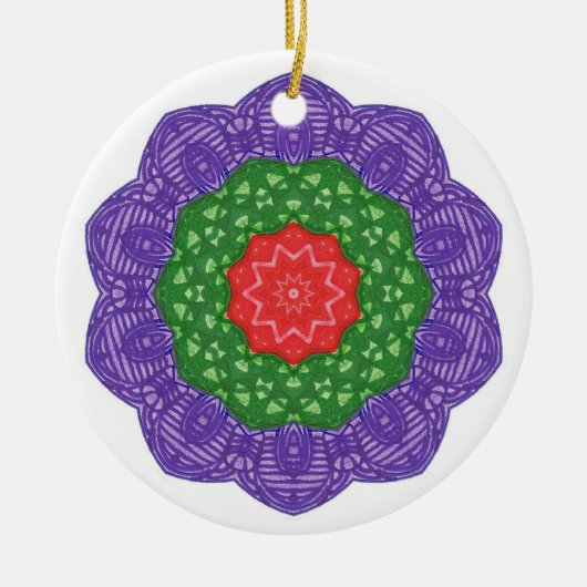 Rotgrünes Lila Kaleidoskop Weihnachtsschmuck (Vorne)