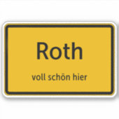Roth Aufkleber Sticker Autoaufkleber (Vorderseite)